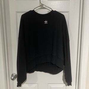Adidas Black Long Sleeve Originals Essentials Crewneck Sweatshirt